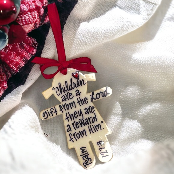 Handmade Girl Christmas Ornament: Psalm 123:7 - A Cherished Keepsake! - Picture 7 of 10